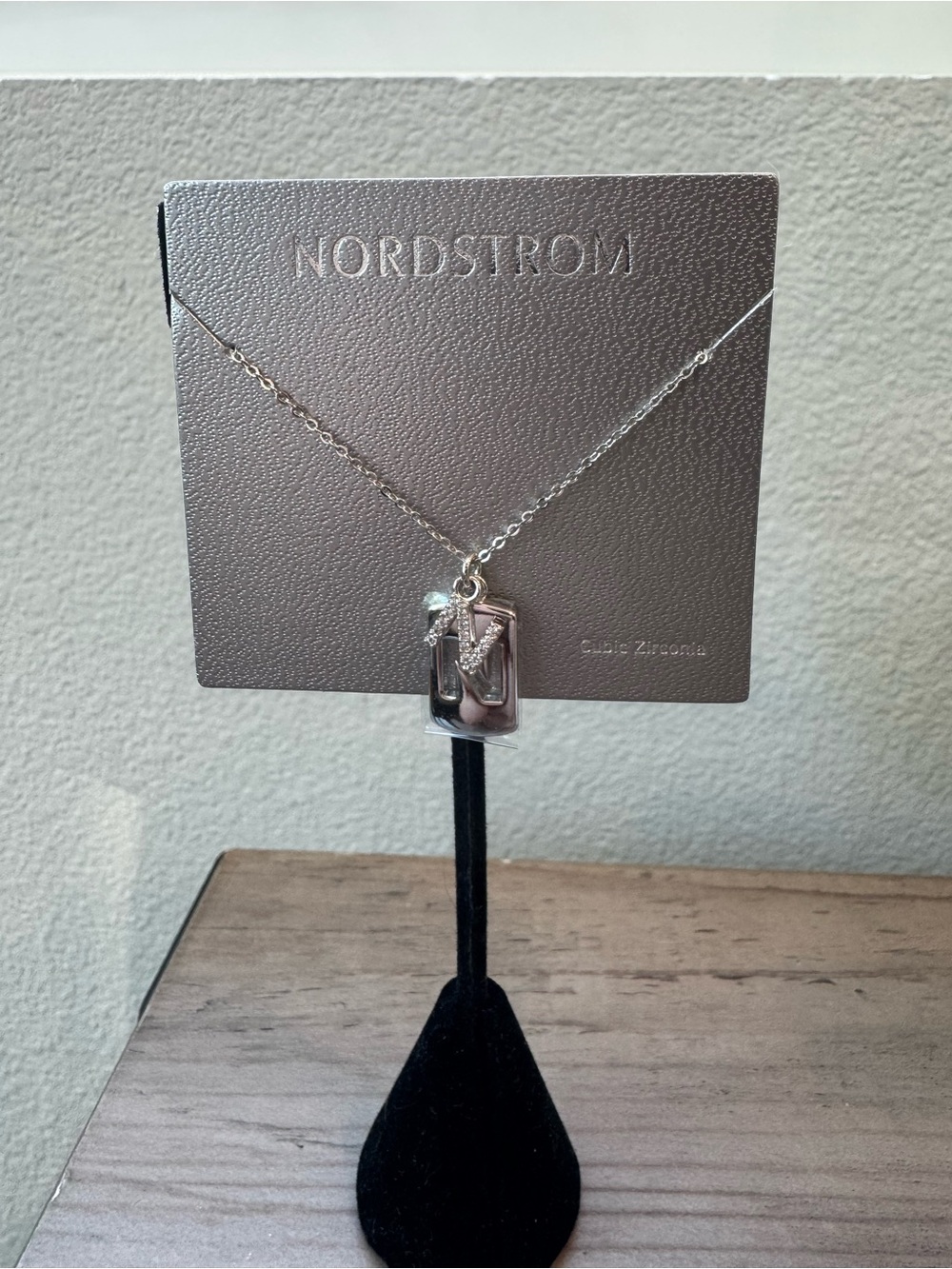 Nordstrom Silver Letter 'N’ Pendant Necklace - Silver